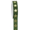 Nastro con stelle oro H25mm - 18m - COLORE: Verde Bosco