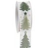 Nastro animato con alberi di Natale H40mm - 15m - COLORE: Bianco