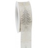 Nastro animato con alberi di Natale H40mm - 15m - COLORE: Crema
