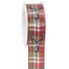 Nastro Natale Scozzese con renne H40mm - 15m - COLORE: Rosso