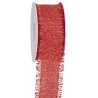 Nastro sfrangiato con trama lamè H40mm - 15m - COLORE: Rosso