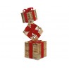 Totem di pacchi di Natale con LED H95 cm