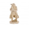 Statuetta Babbo Natale floccato beige e oro H20 cm