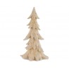 Statuetta Albero di Natale floccato beige e oro H52 cm