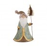 Statuetta Babbo Natale in latta con albero H57 cm