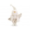 Statuetta Babbo Natale bianco con albero LED H60 cm
