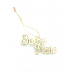 Scritta legno buone feste -...