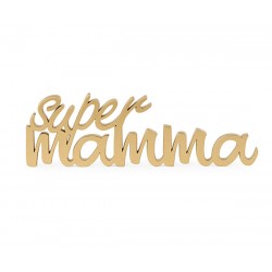 Scritta legno super mamma oro