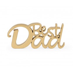 Scritta legno best dad oro...