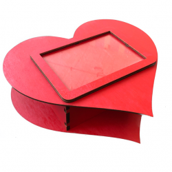 Scatola porta foto cuore rossa