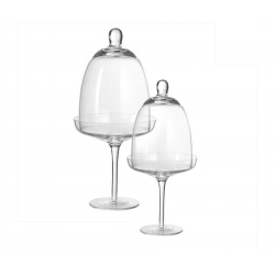 Alzata in vetro con campana