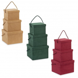 Scatole con cordino - set di 3