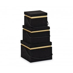 Scatole alcantara nera/oro...