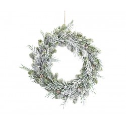 Corona innevata rami e pigne