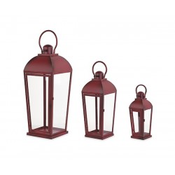 Lanterne metallo rosso -...