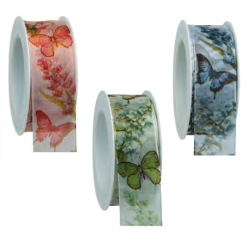 Nastro Seta farfalle H40mm...