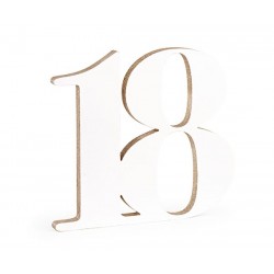 Numero 18 bianco glitter di...