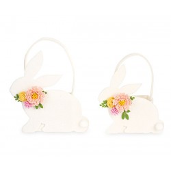 Cestini conigli con fiori -...