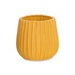 Vaso onde giallo senape
