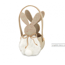 Cestino coniglio con manico