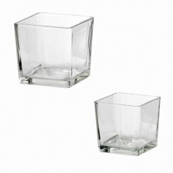 Vaso in vetro quadrato