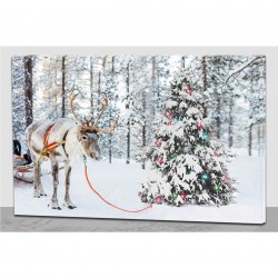 Stampa su tela Albero e Renna