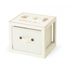 Cubo in legno con cassetto