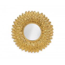 Specchio tondo con cornice oro